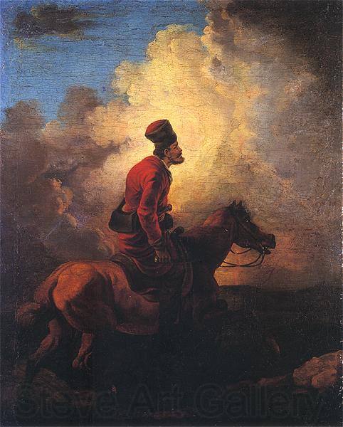 Aleksander Orlowski Don Cossack on horse France oil painting art